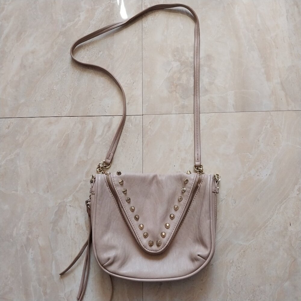SHE + Lo Crossbody Leather Handbag Studded